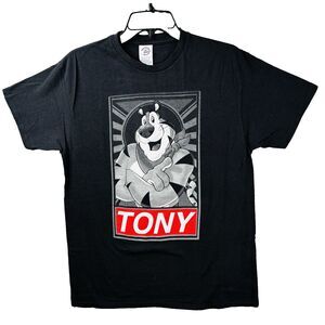VTG Tony the Tiger TShirt Mens M Black 7 White Pre-Shrunk Cotton Short Sleeve